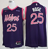 Timberwolves 25 Derrick Rose Purple 2018 19 City Edition Nike Swingman Jersey,baseball caps,new era cap wholesale,wholesale hats